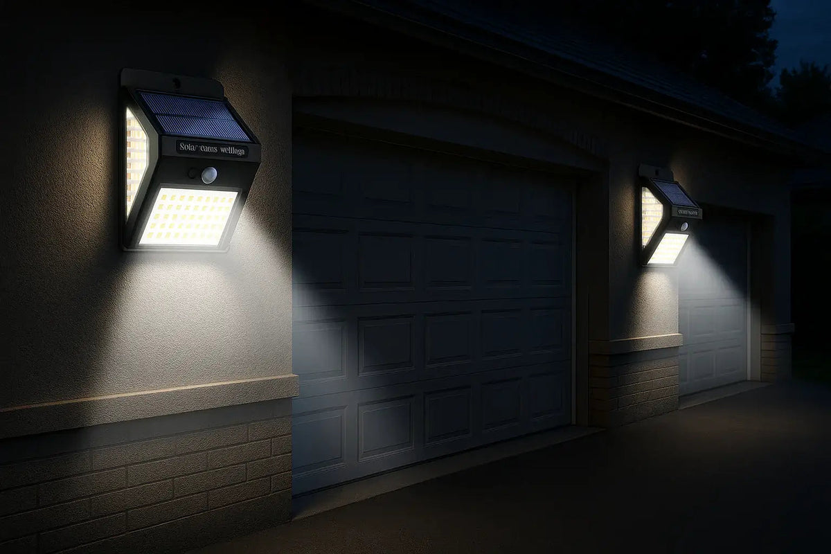 Solar Security Wall Light with Motion Sensor, 270° Wide Angle and 140 LEDs