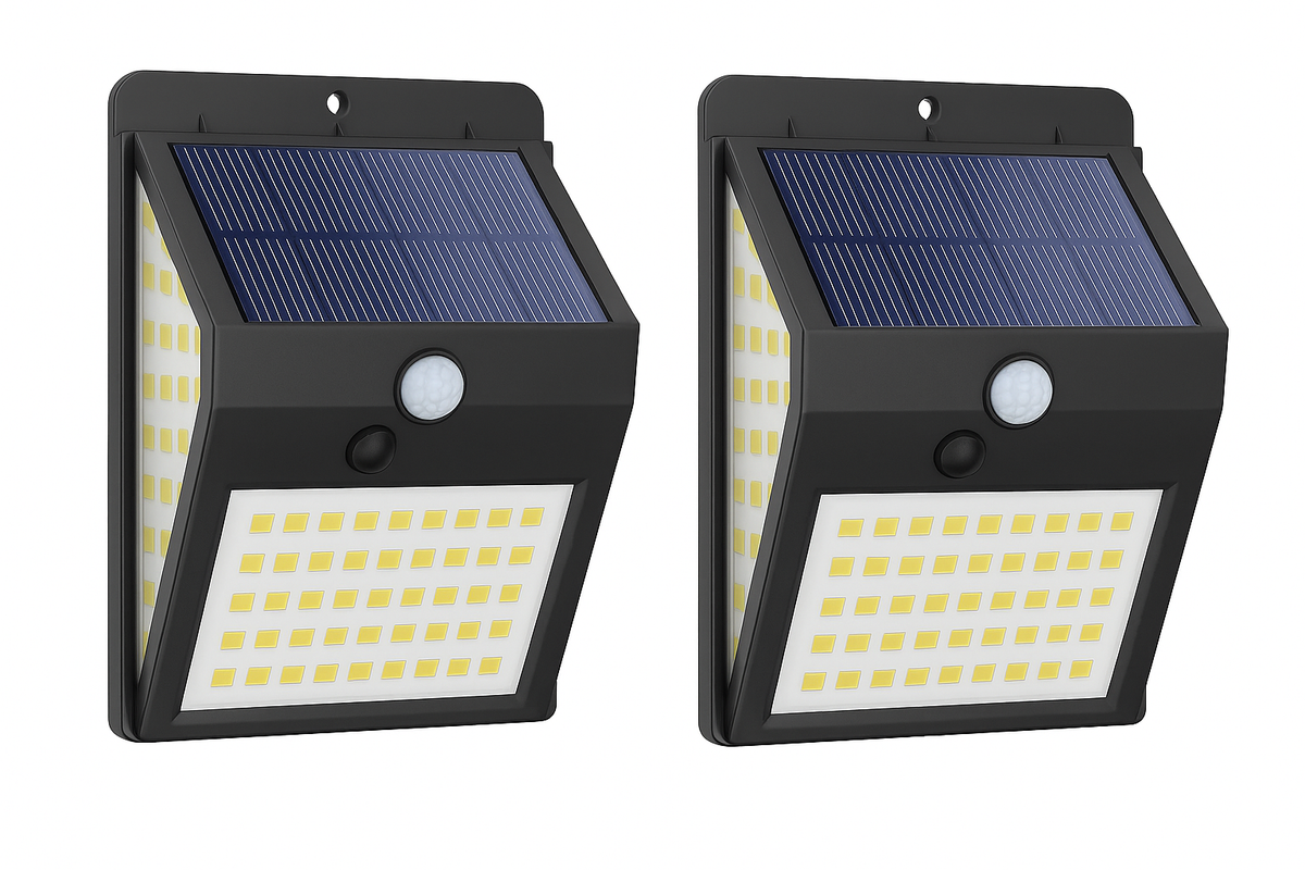 Solar Security Wall Light with Motion Sensor, 270° Wide Angle and 140 LEDs