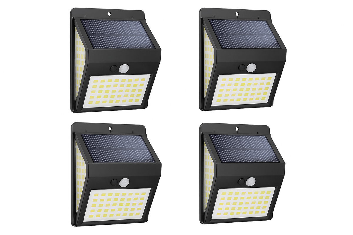 Solar Security Wall Light with Motion Sensor, 270° Wide Angle and 140 LEDs