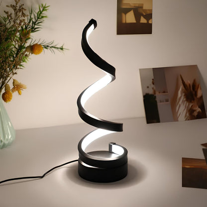 Spiral LED Table Lamp Modern with Dimmable Light and 3 Color Modes