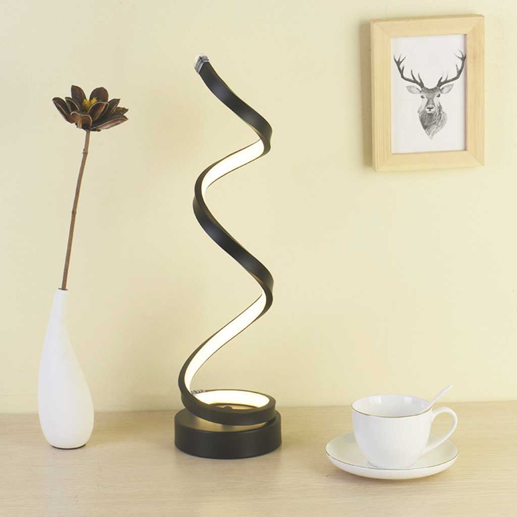 Spiral LED Table Lamp Modern with Dimmable Light and 3 Color Modes
