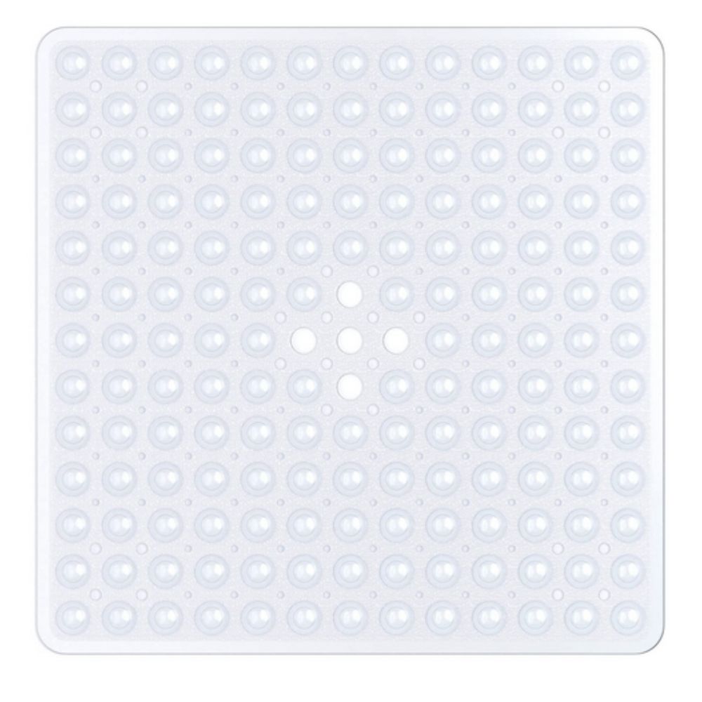 Square Shower Mat Non-Slip with Suction Cups and Quick Drain