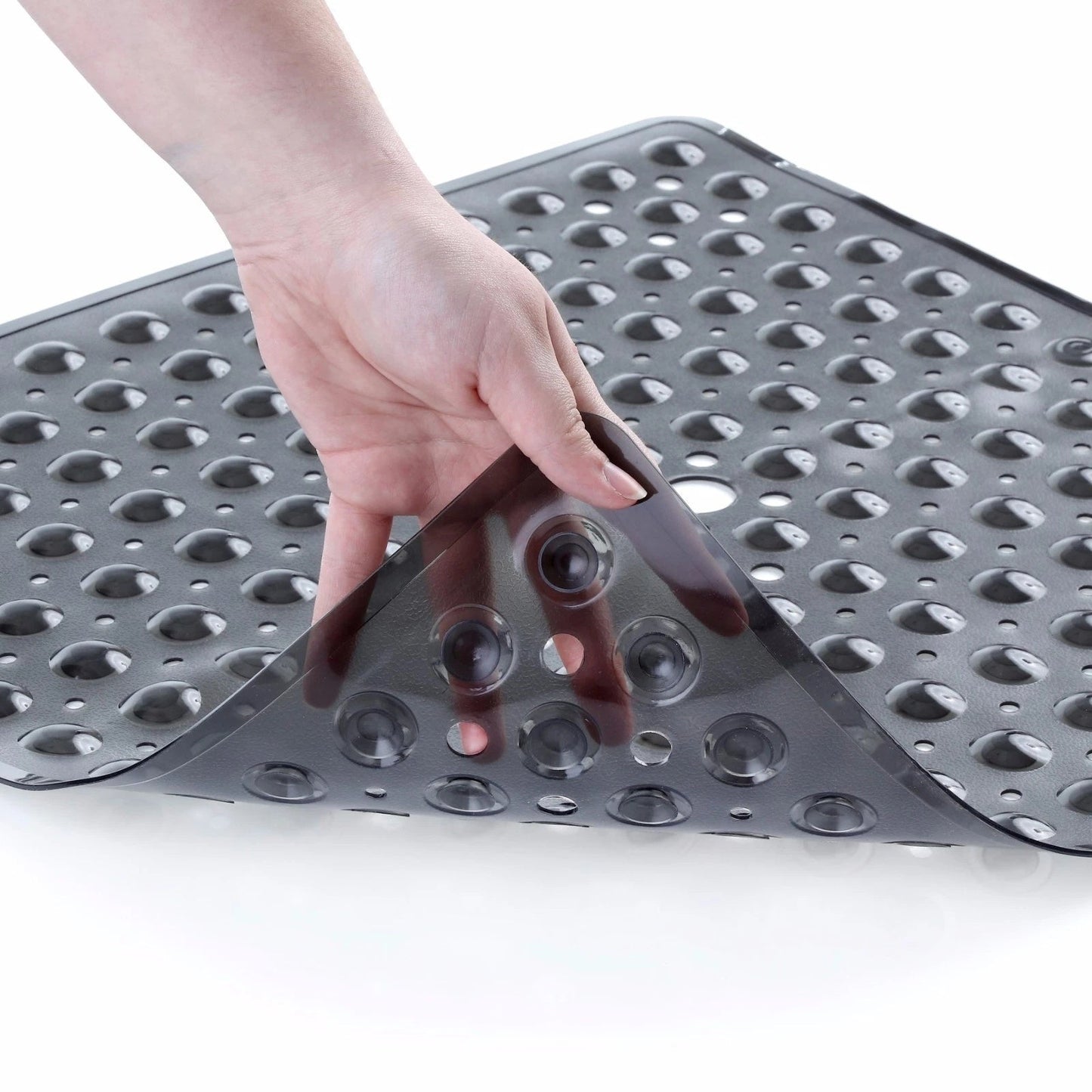 Square Shower Mat Non-Slip with Suction Cups and Quick Drainage