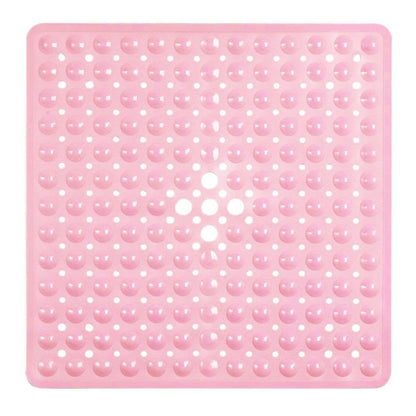 Square Shower Mat Non-Slip with Suction Cups and Quick Drainage