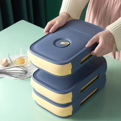 Stackable Egg Storage Box with Pull-Out Drawer and Lid