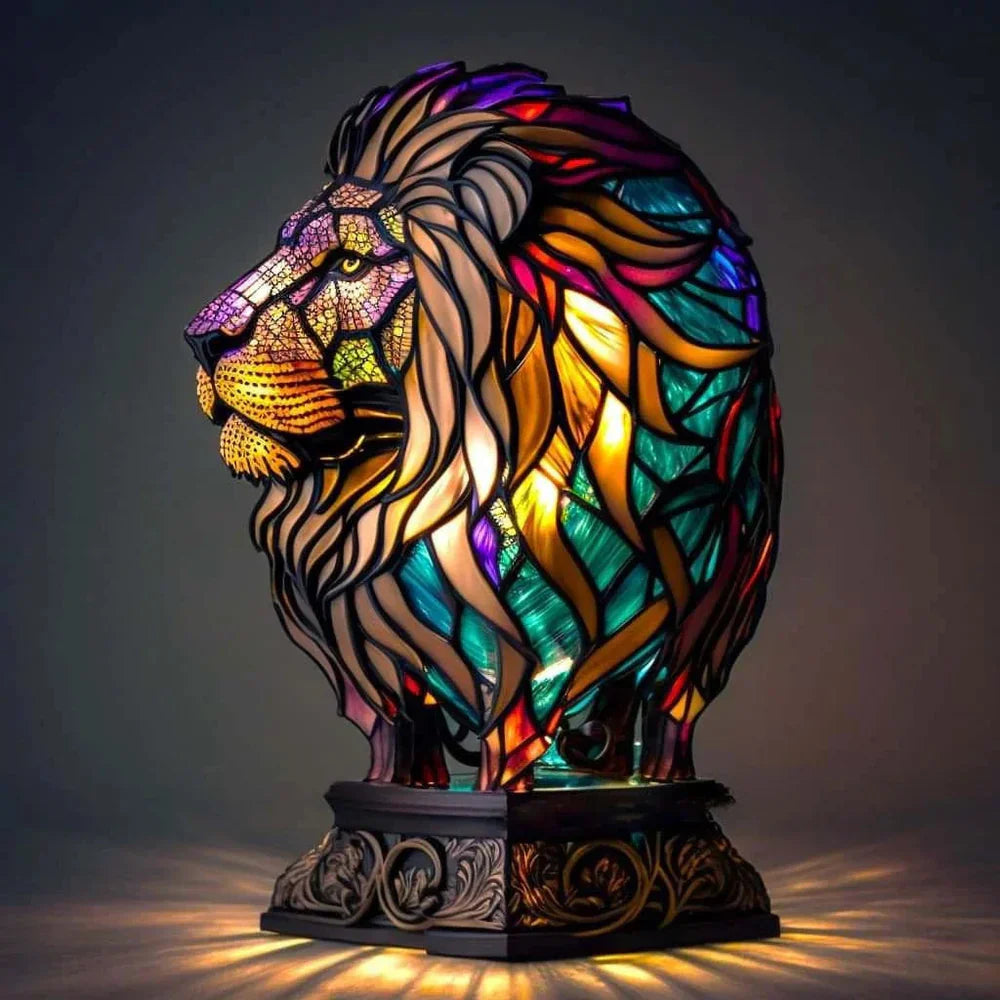 Stained Glass Animal Table Lamp Tiffany Style Decorative Night Light