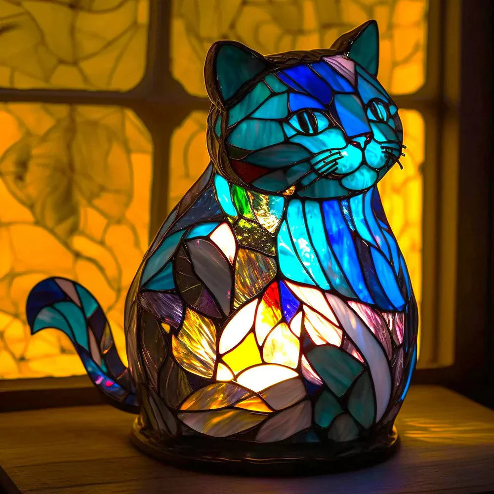 Stained Glass Animal Table Lamp Tiffany Style Decorative Night Light