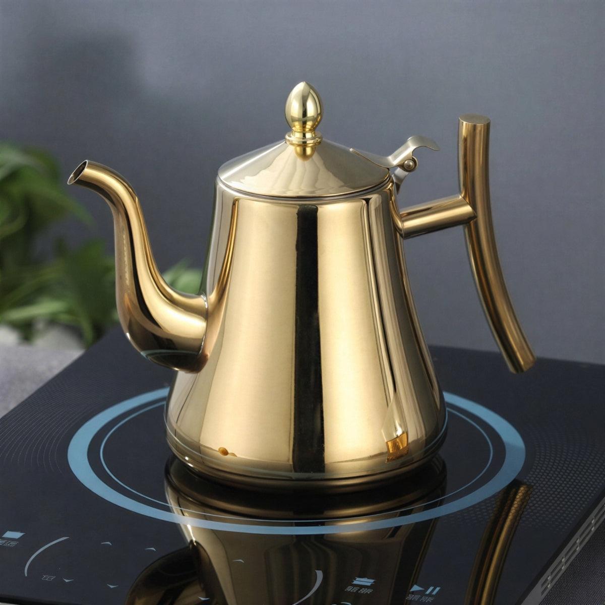 Stovetop Tea Kettle with Gooseneck Spout and Built-In Filter for Induction and Gas