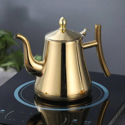 Stovetop Tea Kettle with Gooseneck Spout and Built-In Filter for Induction and Gas