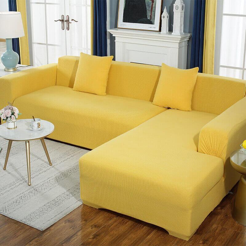 Stretch Sofa Cover for L-Shaped and Corner Sofas with Elastic Fit