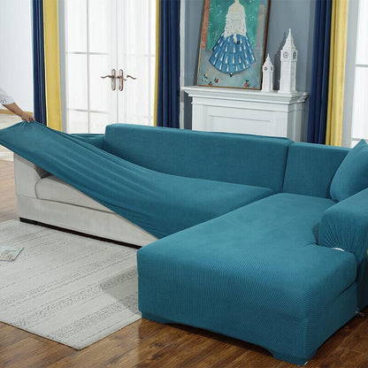 Stretch Sofa Cover for L-Shaped and Corner Sofas with Elastic Fit