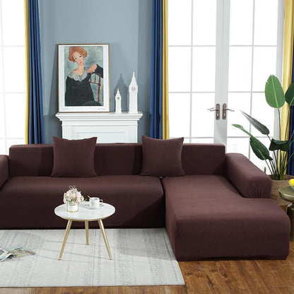 Stretch Sofa Cover for L-Shaped and Corner Sofas with Elastic Fit