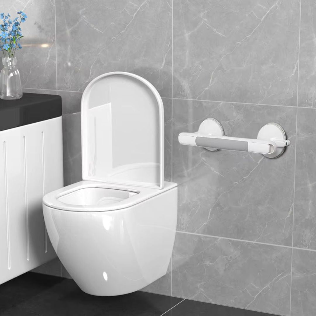 Suction Grab Bar with Textured Handle and Safety Lock Indicator