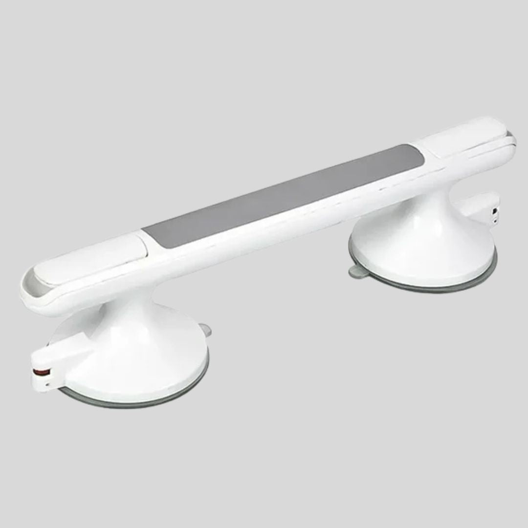 Suction Grab Bar with Textured Handle and Safety Lock Indicator
