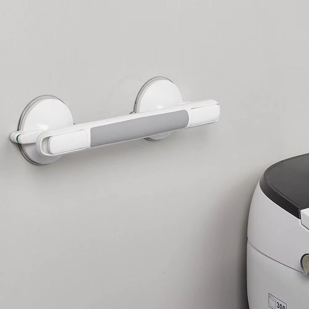 Suction Grab Bar with Textured Handle and Safety Lock Indicator