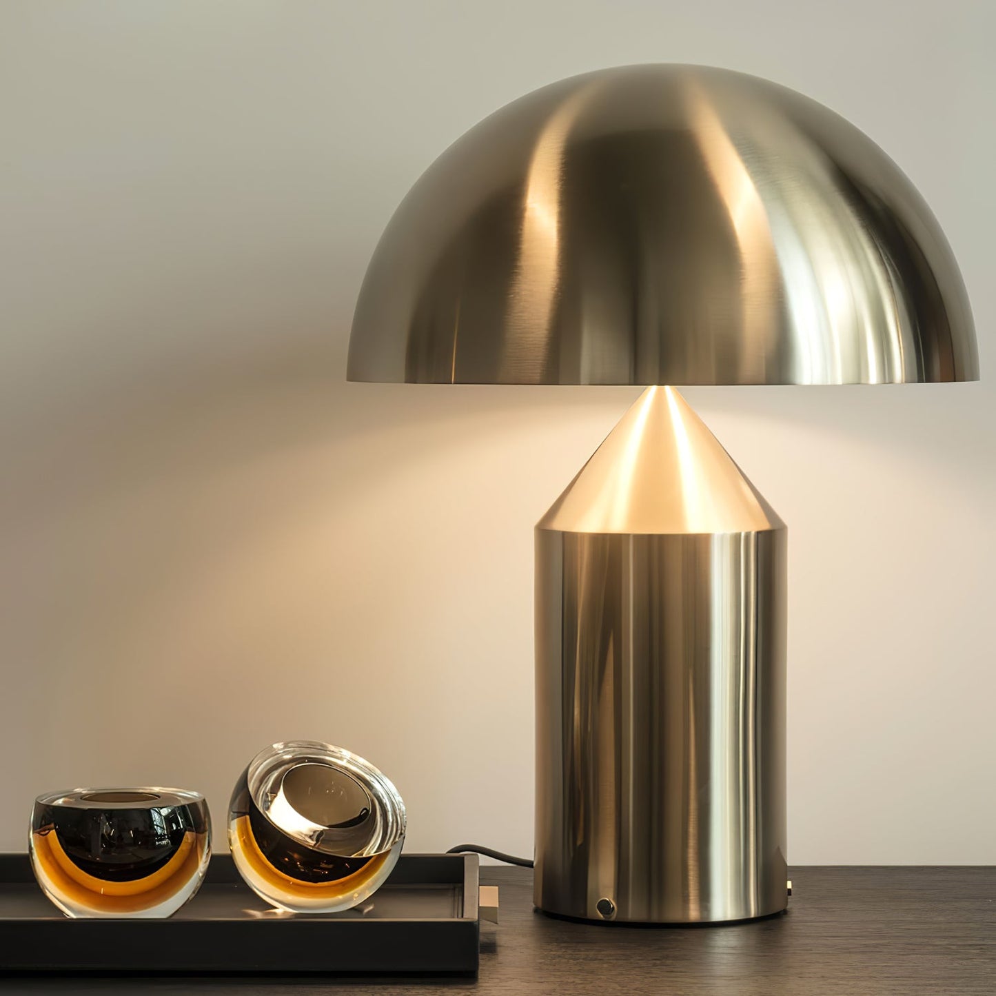 Table Lamp Modern Dome Shape with Plug-In Cord and Inline Switch