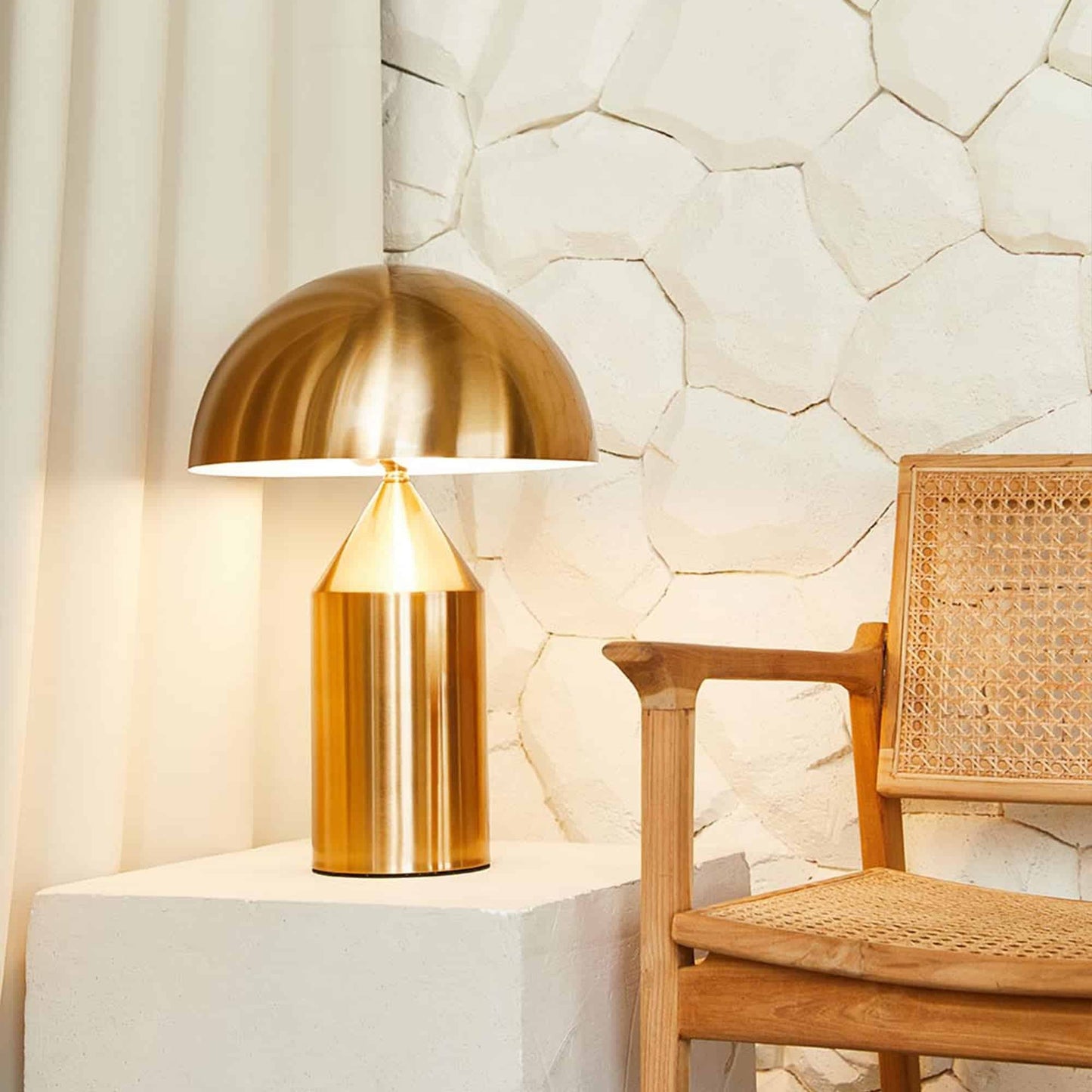 Table Lamp Modern Dome Shape with Plug-In Cord and Inline Switch