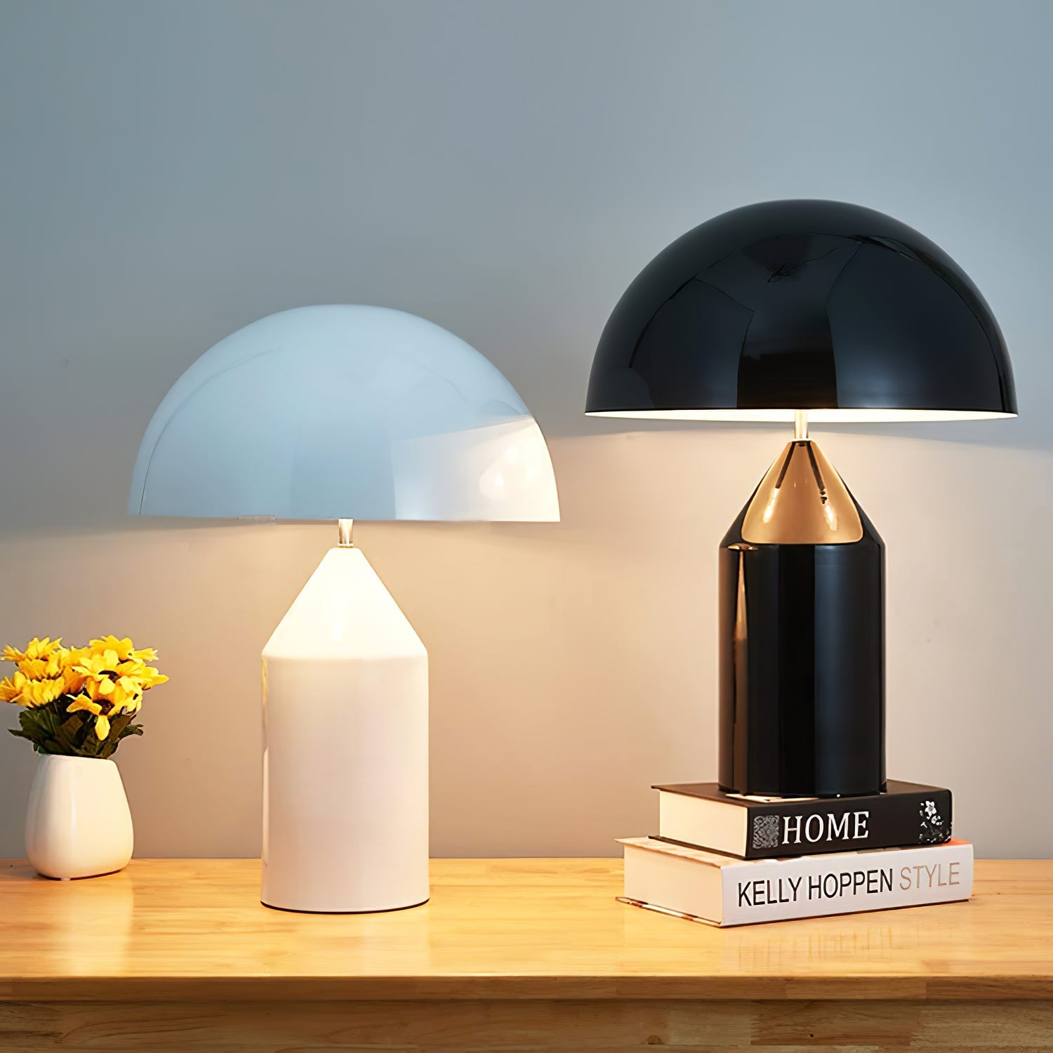 Table Lamp Modern Dome Shape with Plug-In Cord and Inline Switch