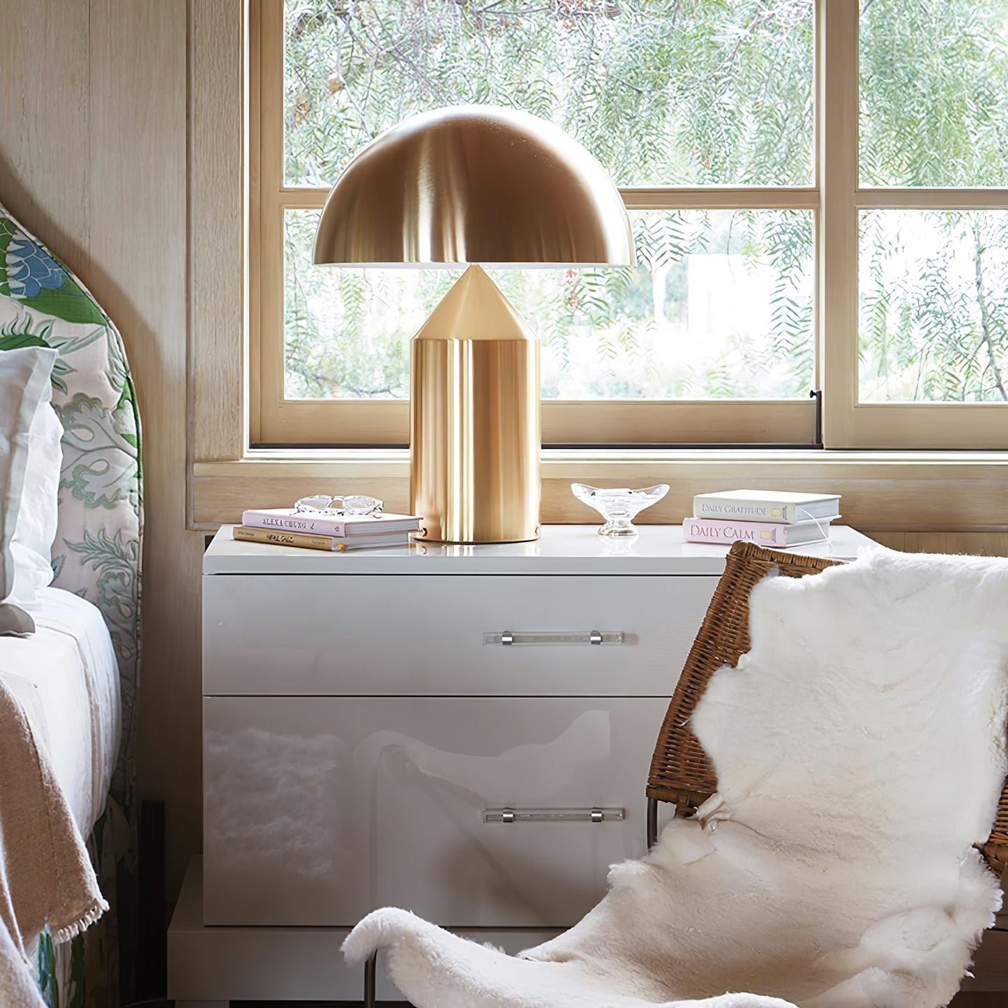 Table Lamp Modern Dome Shape with Plug-In Cord and Inline Switch
