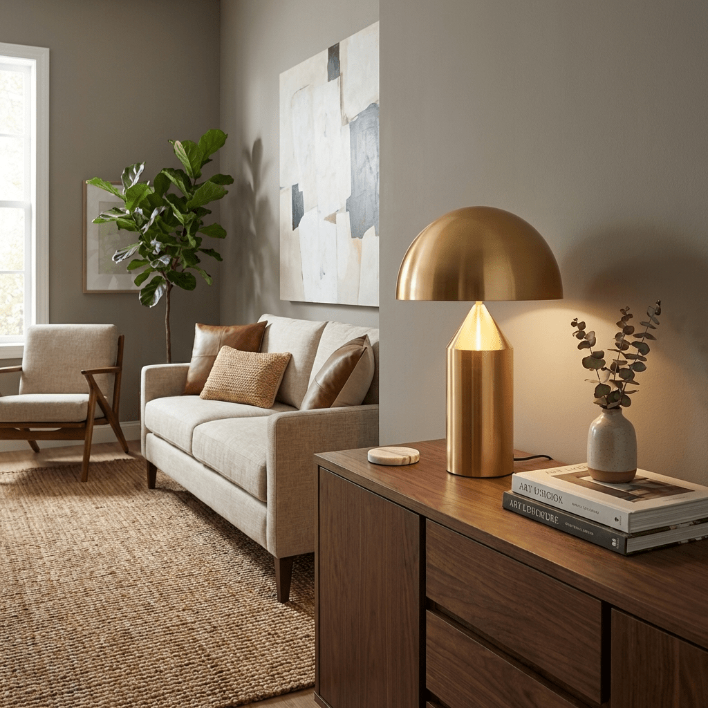 Table Lamp Modern Dome Shape with Plug-In Cord and Inline Switch