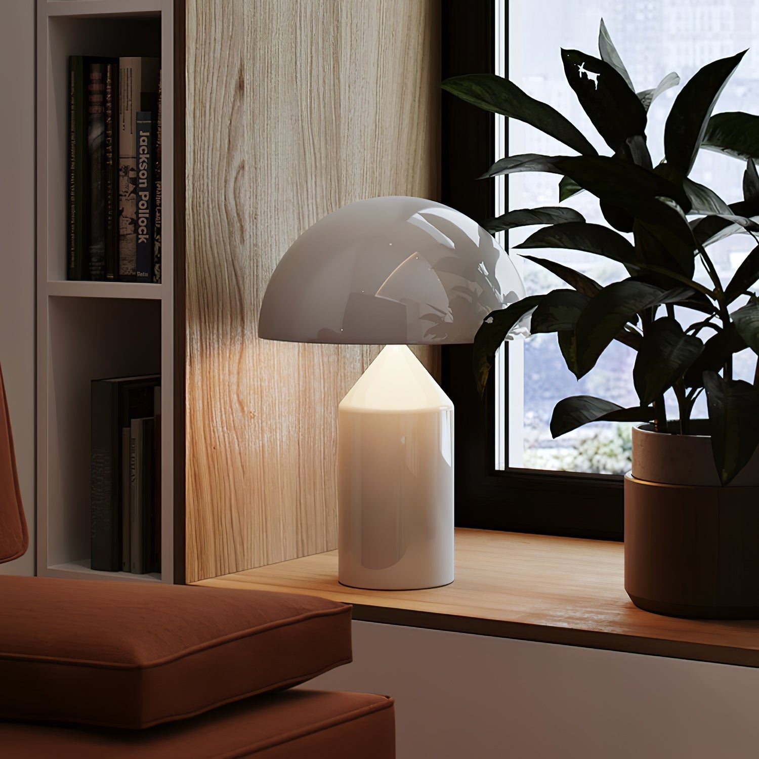 Table Lamp Modern Dome Shape with Plug-In Cord and Inline Switch