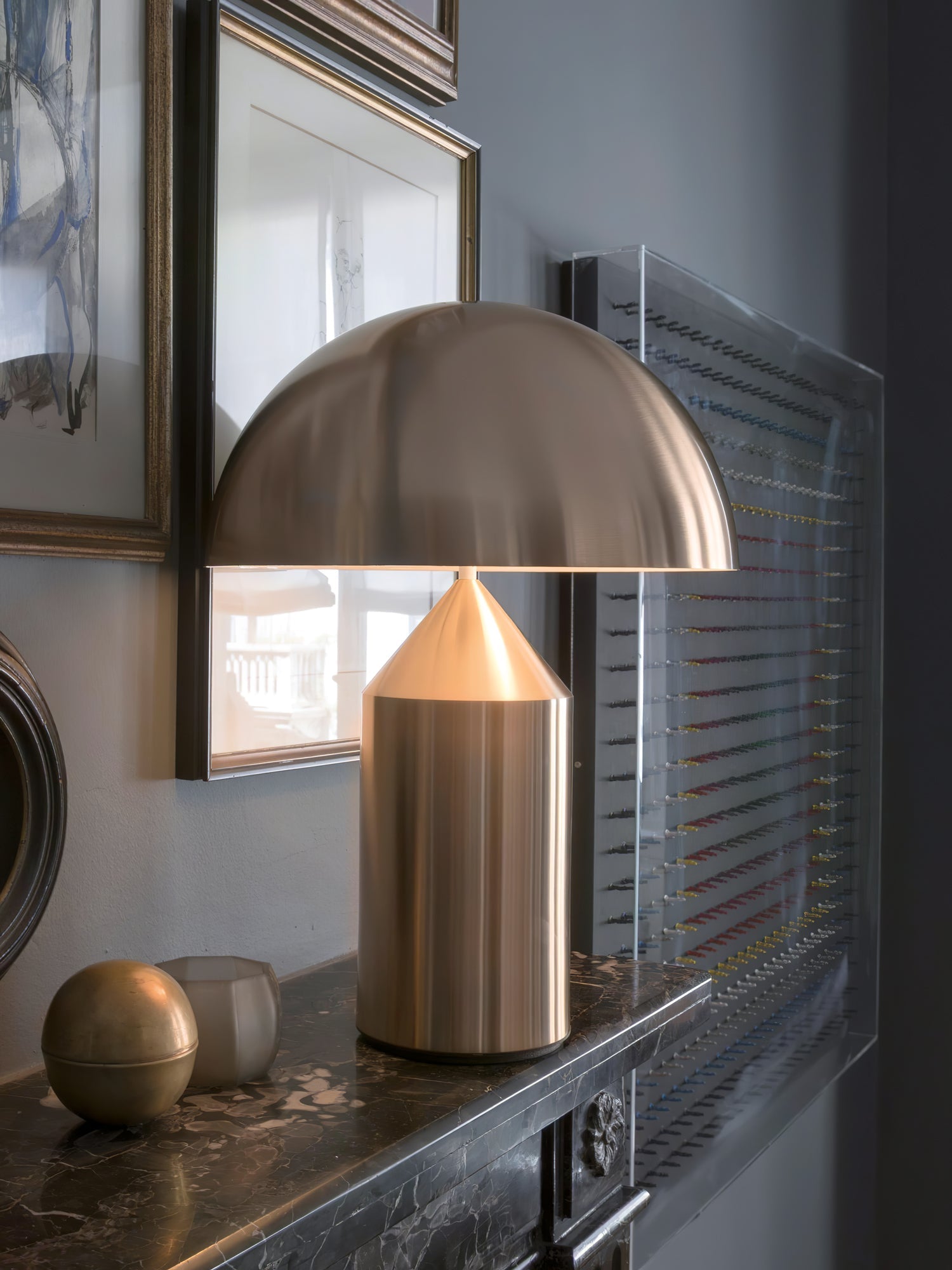 Table Lamp Modern Dome Shape with Plug-In Cord and Inline Switch ##POS:89##