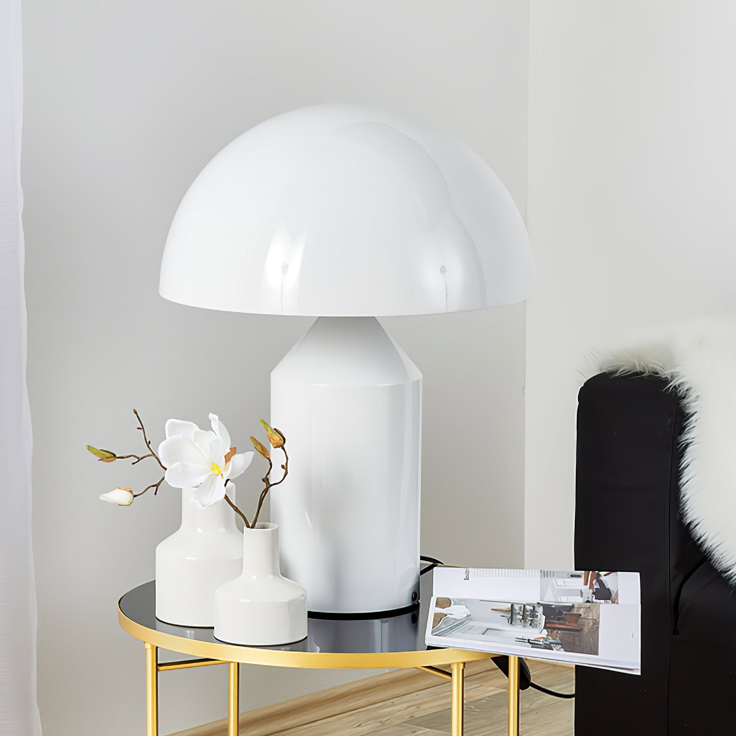 Table Lamp Modern Dome Shape with Plug-In Cord and Inline Switch