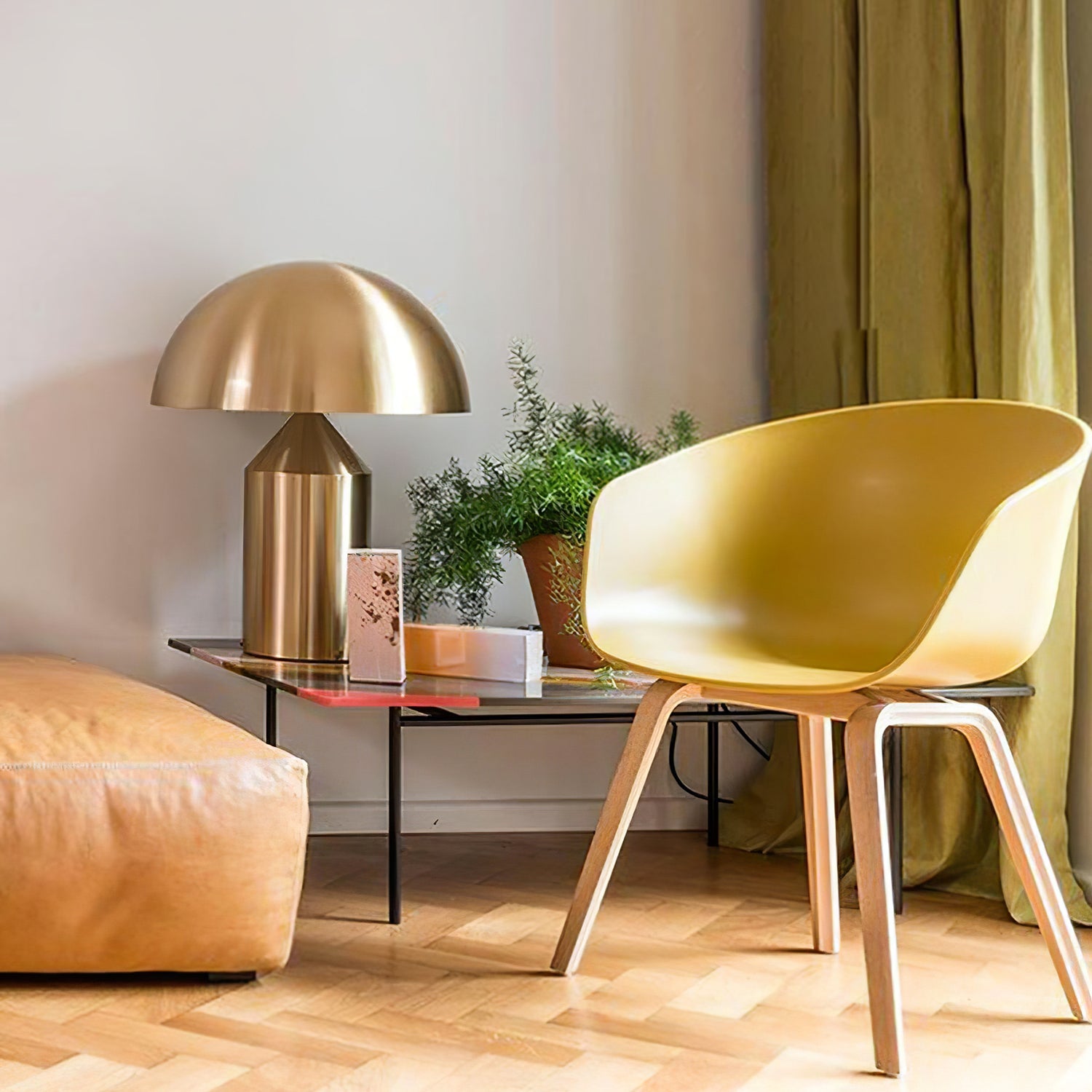 Table Lamp Modern Dome Shape with Plug-In Cord and Inline Switch ##POS:97##