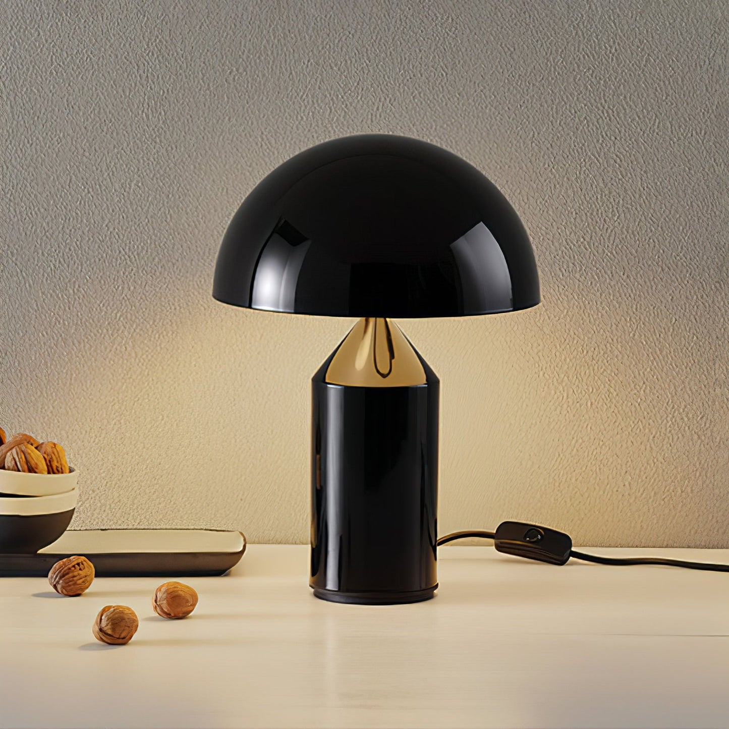 Table Lamp Modern Dome Shape with Plug-In Cord and Inline Switch