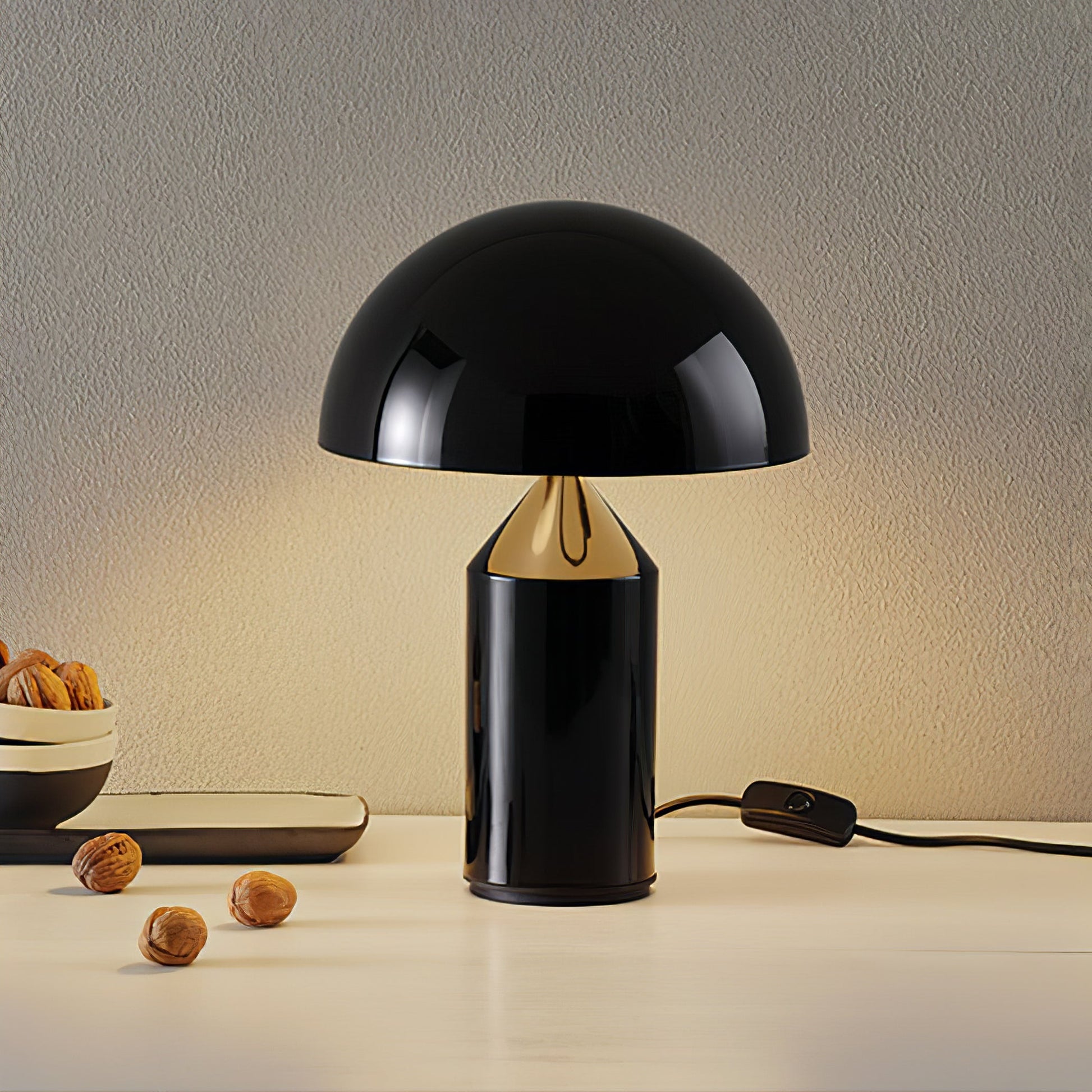Table Lamp Modern Dome Shape with Plug-In Cord and Inline Switch