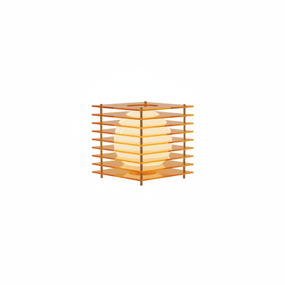 Table Lamp Modern with Stacked Acrylic Panels and Globe LED Inner Shade