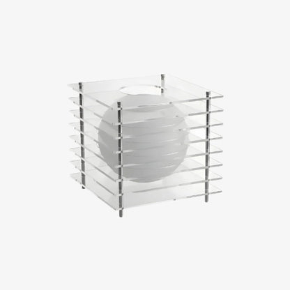Table Lamp Modern with Stacked Acrylic Panels and Globe LED Inner Shade