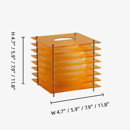 Table Lamp Modern with Stacked Acrylic Panels and Globe LED Inner Shade