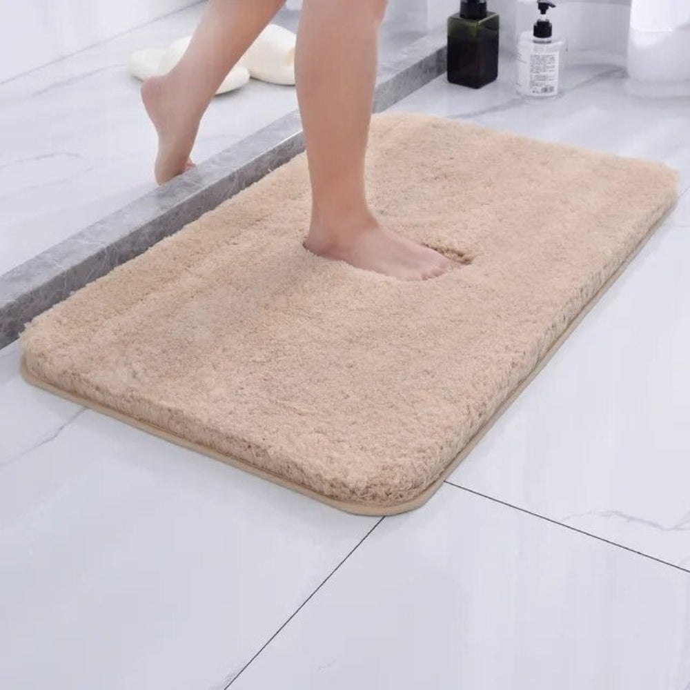 Thick Plush Bath Mat with Non-Slip Backing and High Absorbency