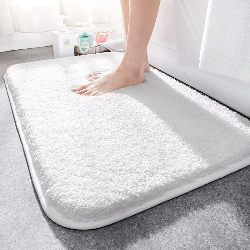 Thick Shaggy Bath Mat with Anti-Slip Bottom and Machine Washable