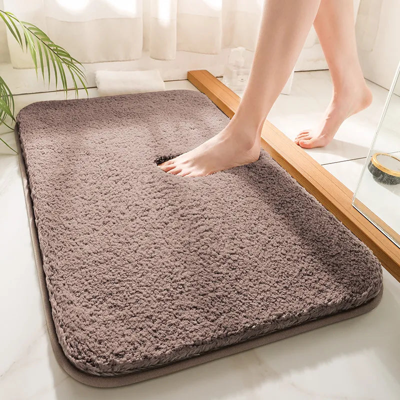 Thick Shaggy Bath Mat with Anti-Slip Bottom and Machine Washable