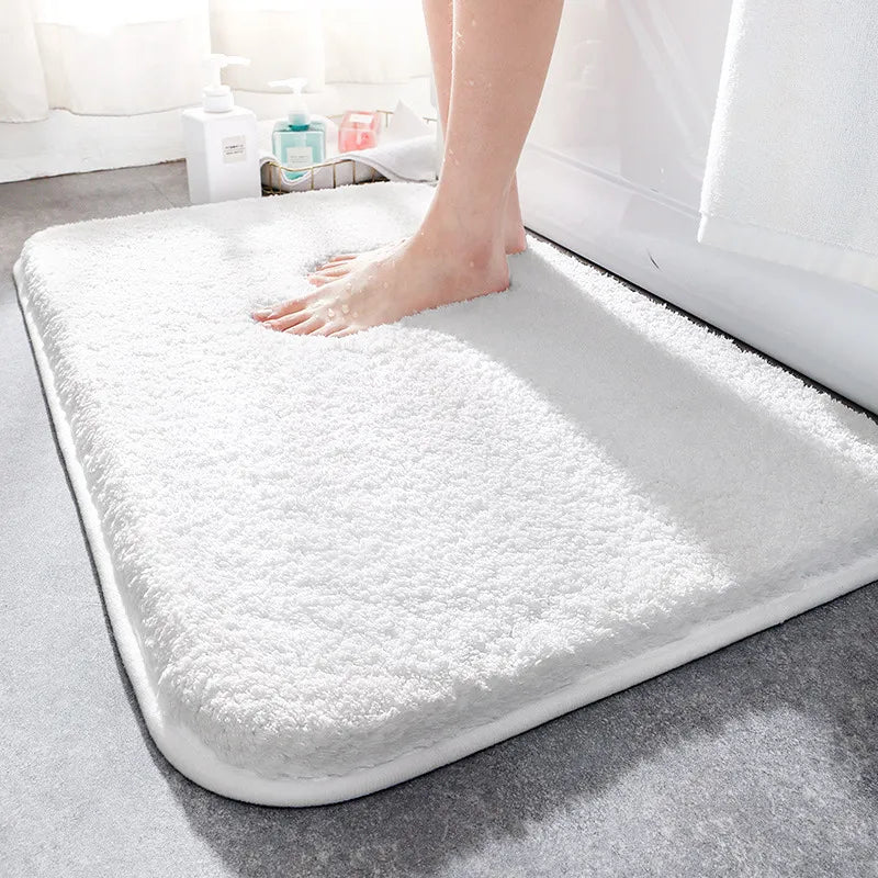 Thick Shaggy Bath Mat with Anti-Slip Bottom and Machine Washable