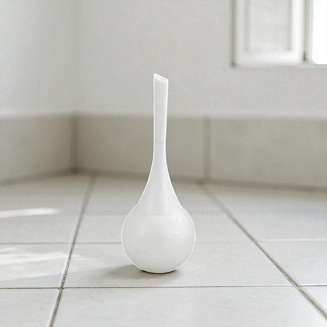 Toilet Brush with Holder and Hammered Teardrop Design