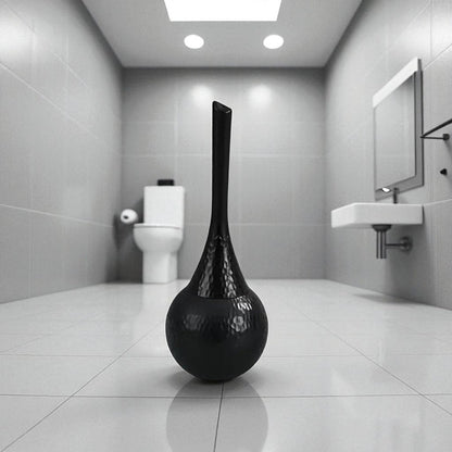 Toilet Brush with Holder and Hammered Teardrop Design