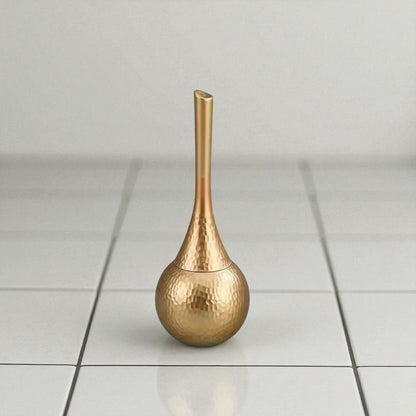Toilet Brush with Holder and Hammered Teardrop Design