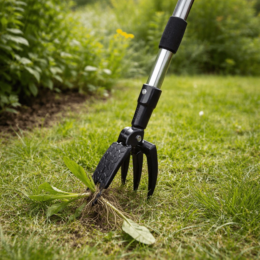 Upright Weed Remover with Root Removal Claws
