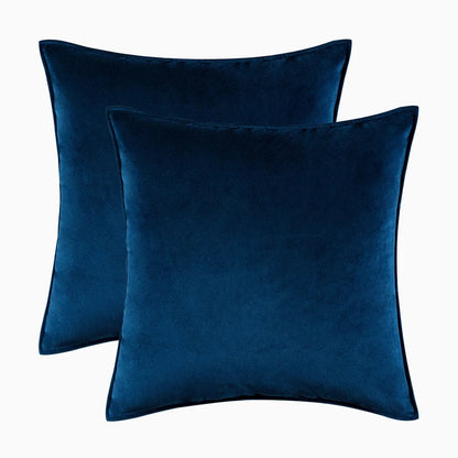 Velvet Cushion Covers Set of 2 with Piped Edges for Sofa and Bed