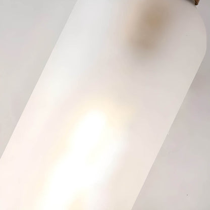 Wall Lamp Art Deco with Cylindrical Glass Shade and Arched Brass Frame