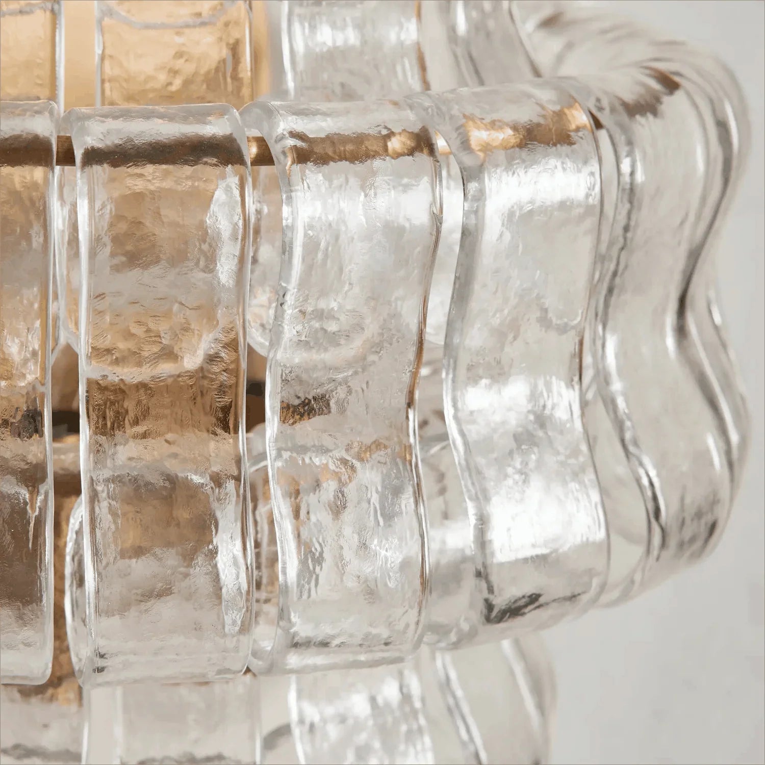 Wall Lamp Art Deco with Layered Textured Glass Shade