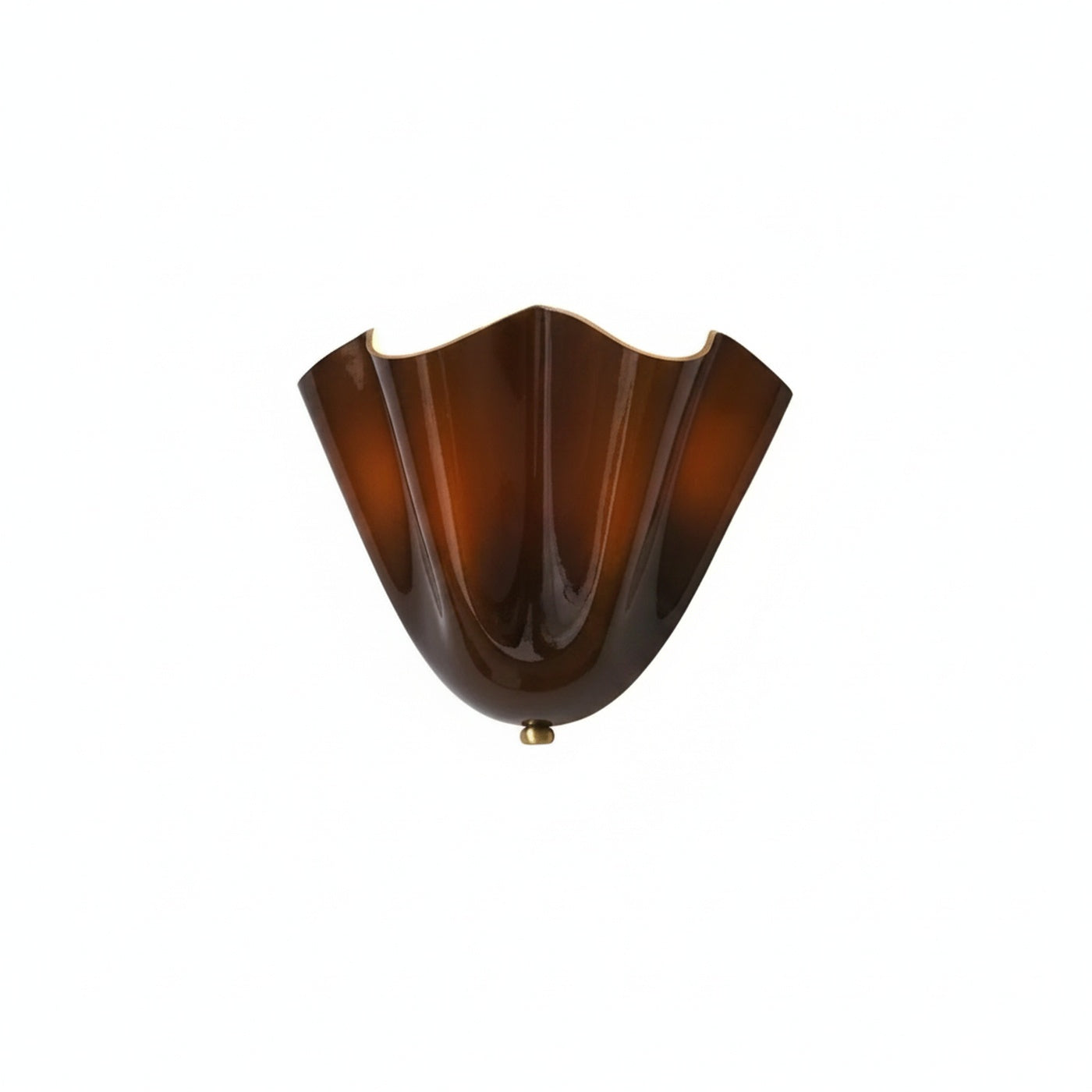 Wall Lamp Art Deco with Shell-Shaped Glass Shade