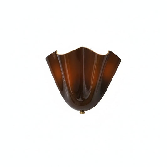 Wall Lamp Art Deco with Shell-Shaped Glass Shade