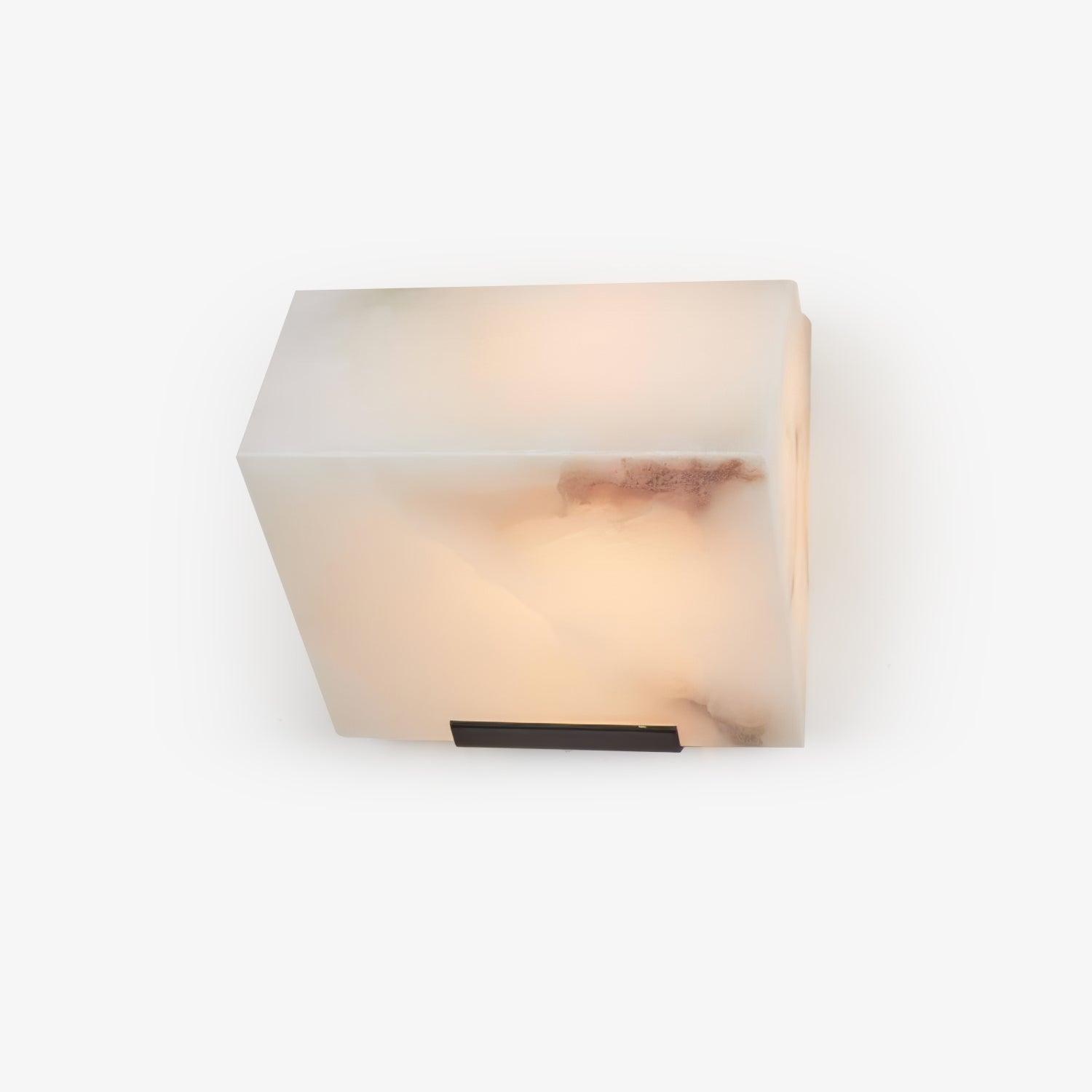 Wall Lamp Art Deco with Stacked Alabaster Cube Shades and Integrated LED