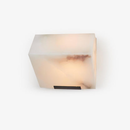Wall Lamp Art Deco with Stacked Alabaster Cube Shades and Integrated LED