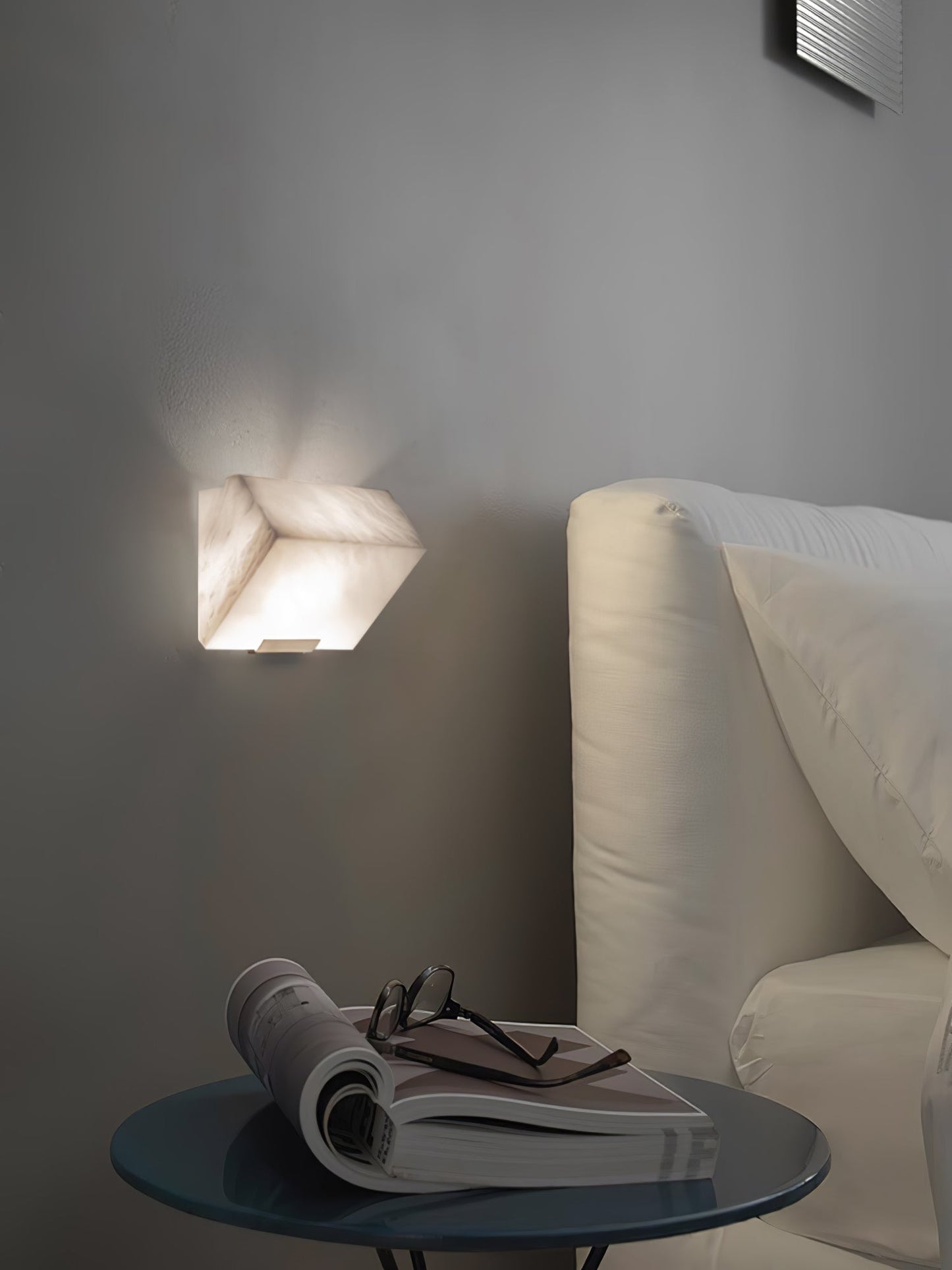 Wall Lamp Art Deco with Stacked Alabaster Cube Shades and Integrated LED