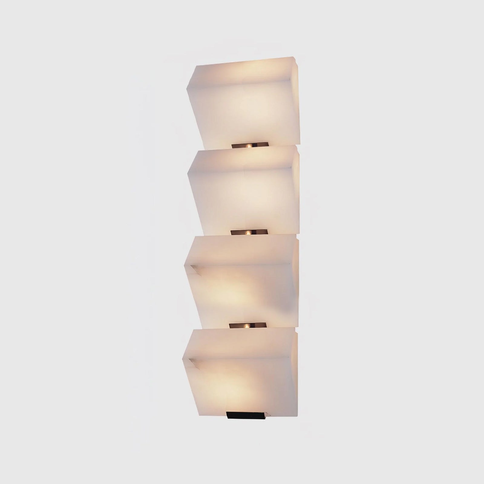 Wall Lamp Art Deco with Stacked Alabaster Cube Shades and Integrated LED